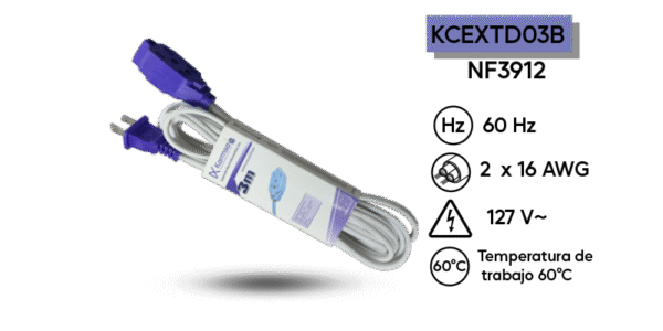 EXTENSION ELEC BLANCA KARMSA 3MTS CAL 16 NF3912