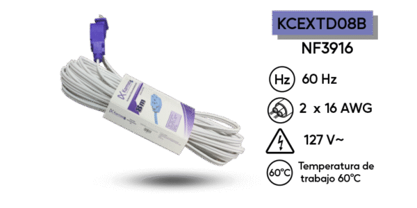 EXTENSION ELEC BLANCA KARMSA 8MTS CAL 16 NF3916