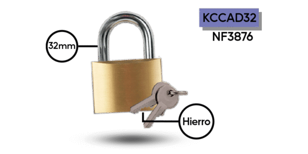CANDADO KARMSA DORADO 32MM GC