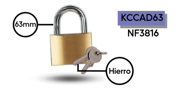 CANDADO KARMSA DORADO 63MM GC